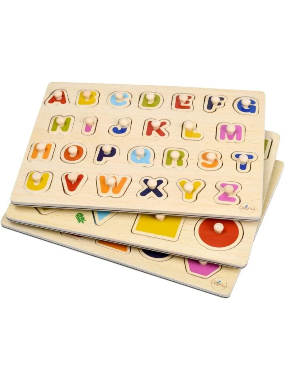 Magnetic Wooden Number & Shape Recognition Puzzle | 13 Colorful Pieces, 36